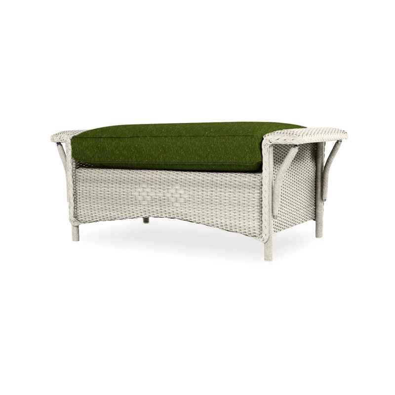Nantucket Outdoor Ottoman, Flagship Lapis Sunbrella®, Linen