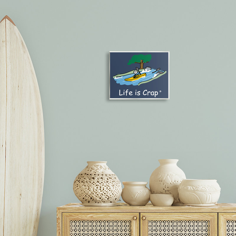 Life Is Crap Kayaker Wall Plaque Art by LIC