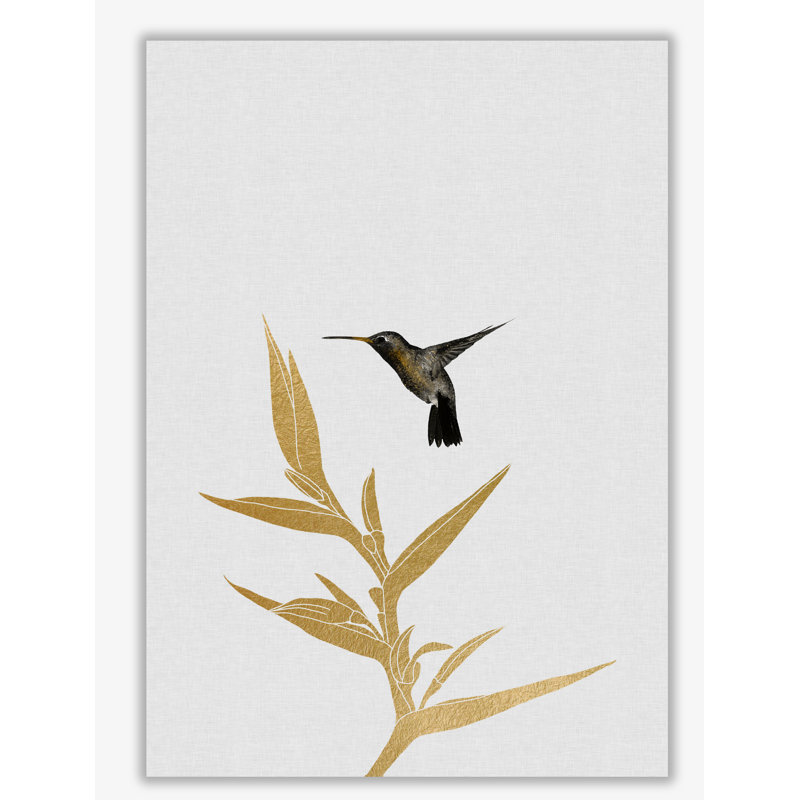 Hummingbird & Flower II - Print, No Frame, 85 cm H x 60 cm W x 1 cm D