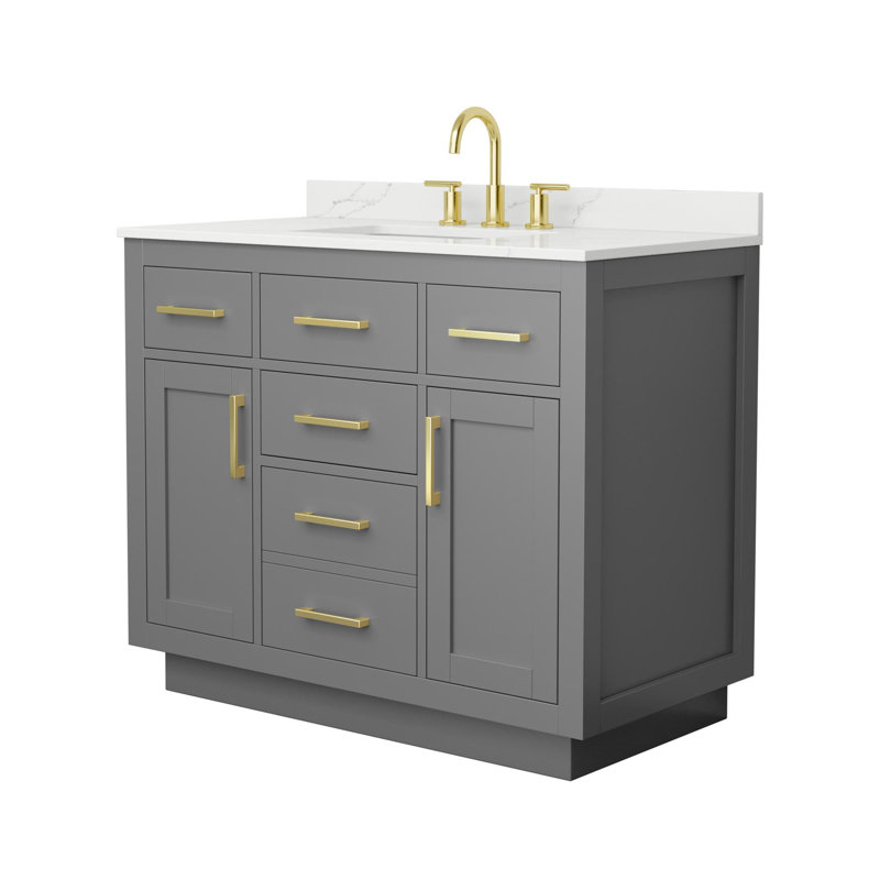 Beckett TK 42'' W Vanity, 8" Center, Brushed Gold
