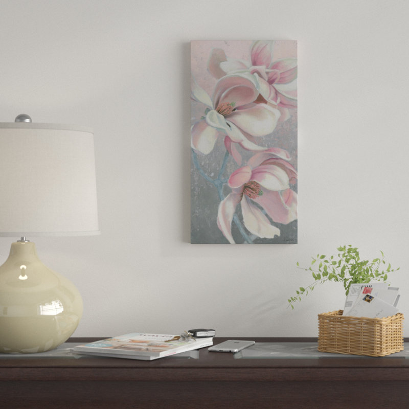 « lever floral i », reproduction de peinture à l’acrylique sur toile tendue, H 24 po x l 12 po x P 2 po