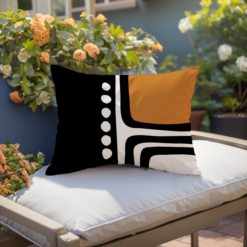 Coussin lombaire réversible intérieur / extérieur Sofi Minimalist, H 18 po x l 25 po, Orange brûlé