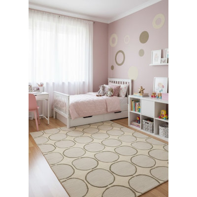 Tapis rond touffeté à la main 5 pi x 8 pi Shanea