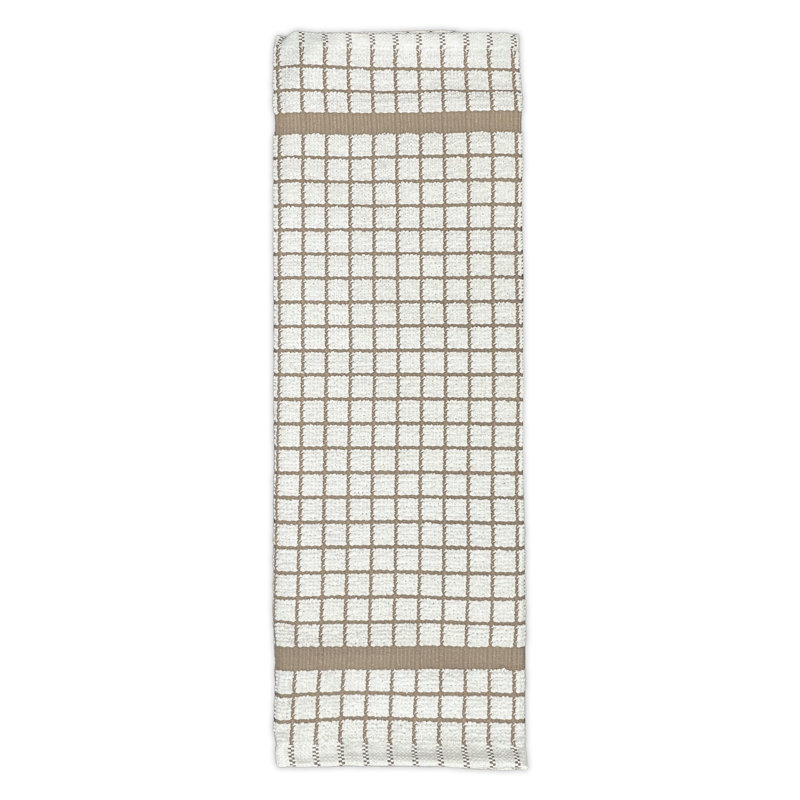 Cotton Checkered Dish Cloth Kitchen Towel, Beige