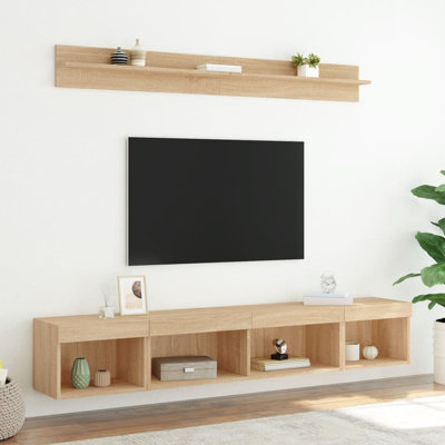  5 Piece TV Wall Units With LED Engineered Wood