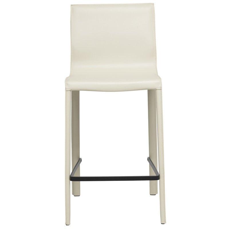 Upholstered Counter Stool with Metal Frame, Stone