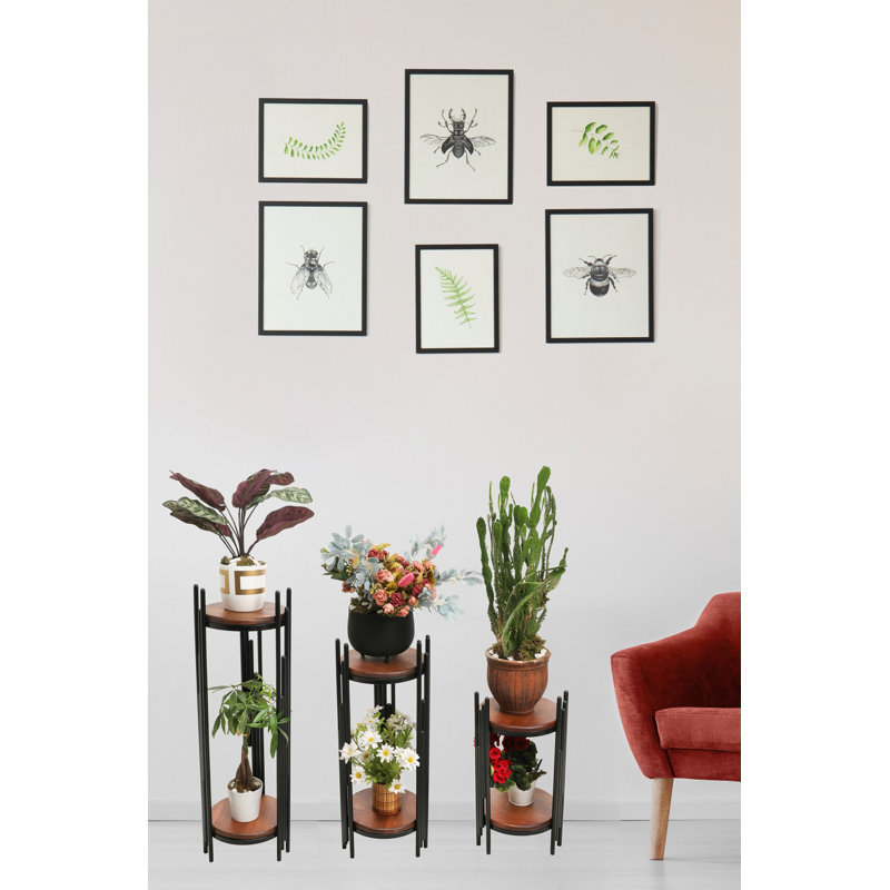 Tables gigognes en bois massif avec rangement Brothwells, Noir
