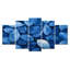 Indigo feuilles feuillage Collge II - feuilles, art mural - décoration murale traditionnelle diamant