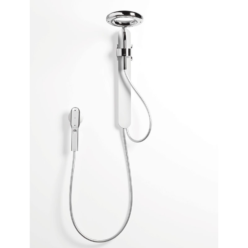 Moen Mixer Shower with Adjustable Shower Head, Waist high, Chrome/White