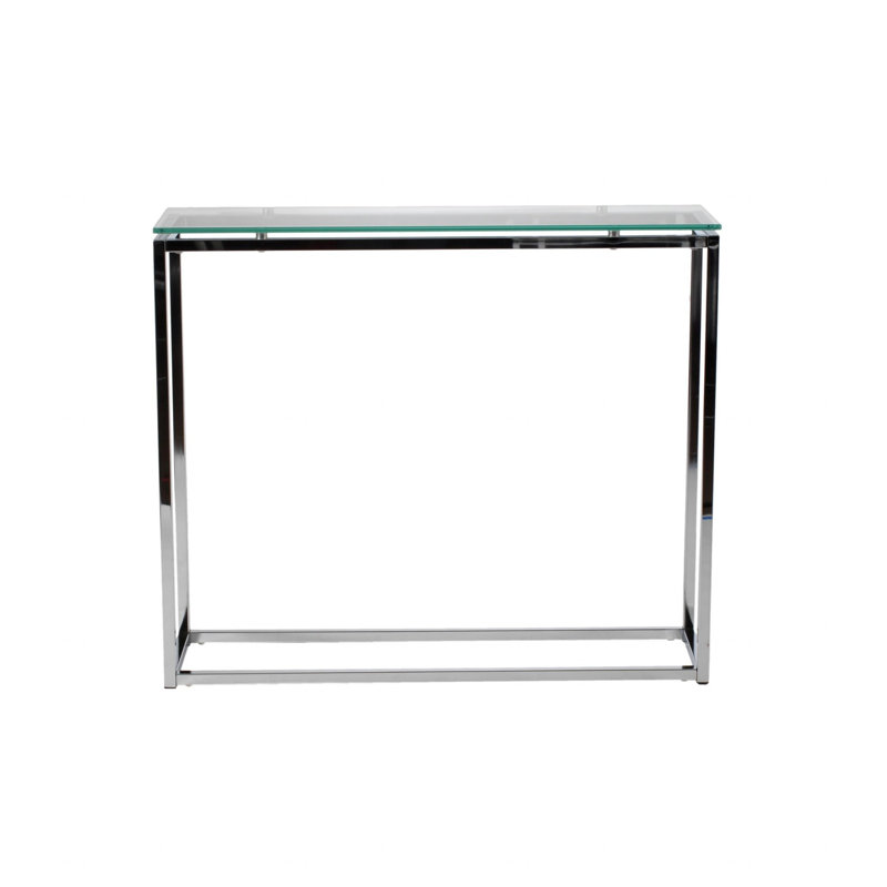 Console 35,83 po Ondine, Transparent, Chrome, H 30,32 po x l 35,83 po x P 10,04 po