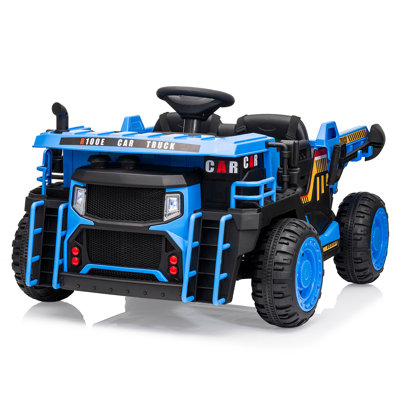 24V 2-Seater Kids Ride On Dump Truck with Electric Dump Bed, Equipped with Shovel, Remote Control, Double Doors
