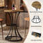 Table de bar 37,4 po de hauteur, table de pub ronde avec base en métal courbé (brun et noir)-1382359402-1391857935