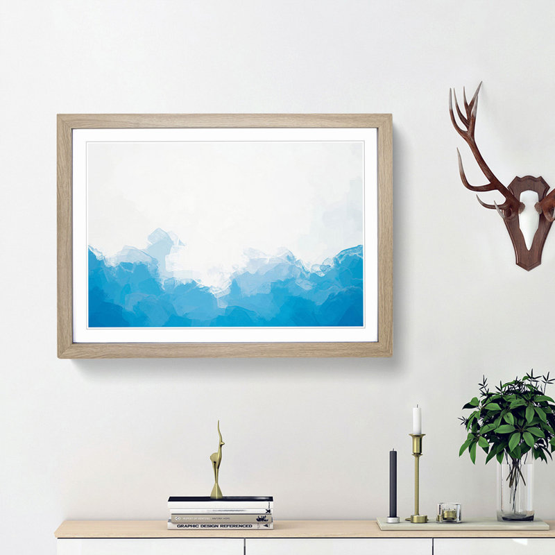Divided in Abstract - Picture Frame Graphic Art Print, 27cm H x 36cm W x 2cm D, Oak Framed