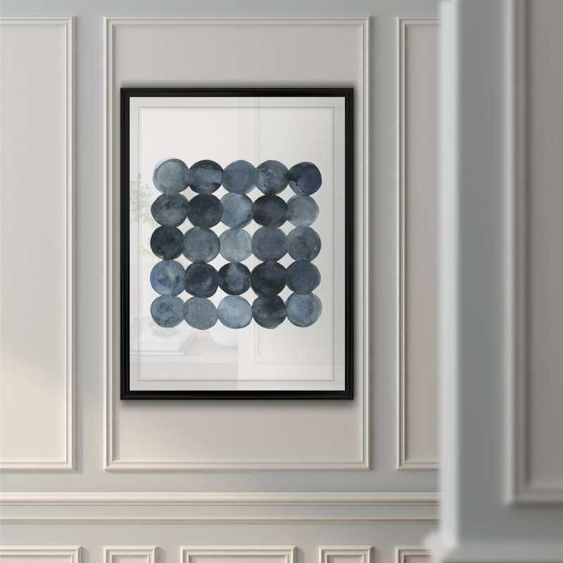 « blue gray density ii »-reproduction d’art sur toile, H 30,5 po x l 42,5 po, Impression encadrée, Noir