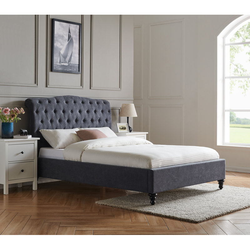 Fairfield Upholstered Bed, Kingsize (5'), Dark Grey