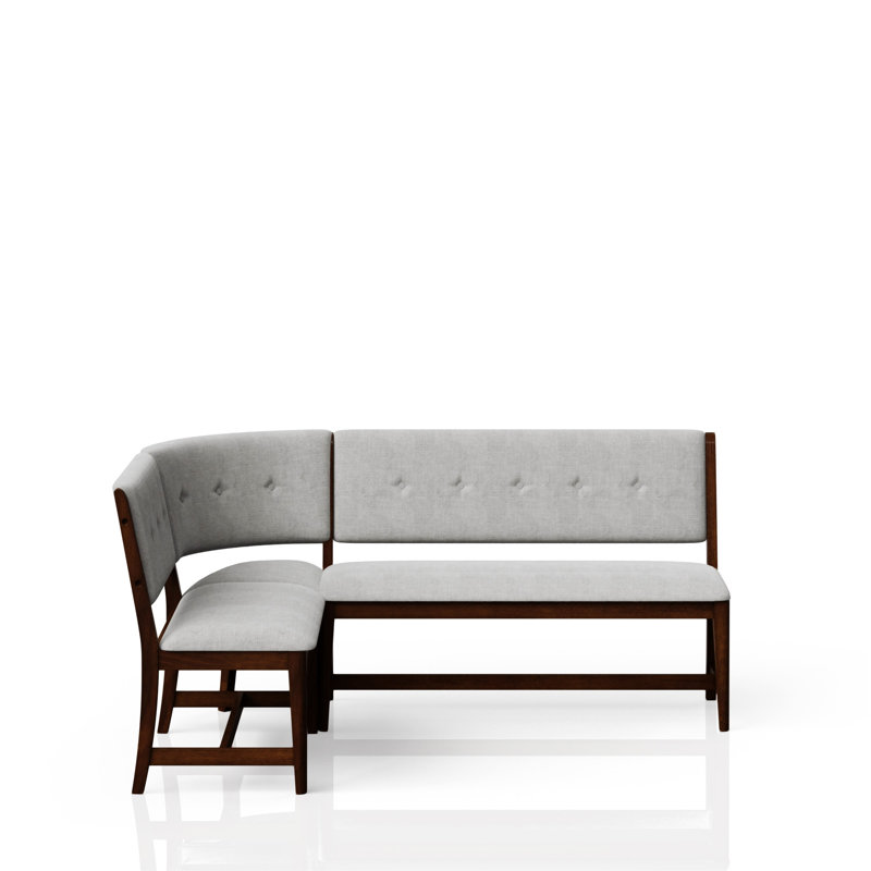 Curved Dining Bench Mid-Century Modern Upholstered Curved Bench