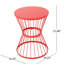 Table d'appoint moderne rouge, 16 po avec fer thermolaqué et style tendance l 16,69 po x H 21,61 po