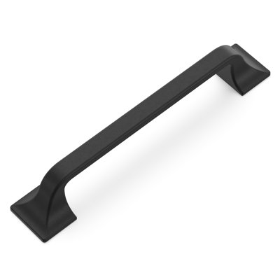 Forge Collection Handle Pull - 5-1/16" Center to Center Cabinet Pull Black Iron - Farmhouse Hardware for Drawers & Cabinets (Set of 1)