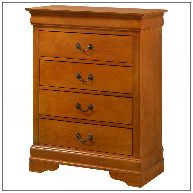 Commode 4 tiroirs Louis Phillipe, chêne, Chêne