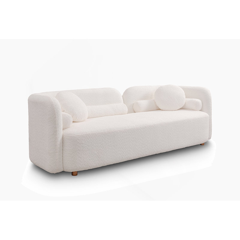 Canapé de luxe moderne et luxueux pour le salon, canapé-lit rembourré beige clair pour bureau à domicile, 2 places