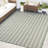 Abani OCE110B Striped Green Cream Indoor/Outdoor Area Rug-1930526176