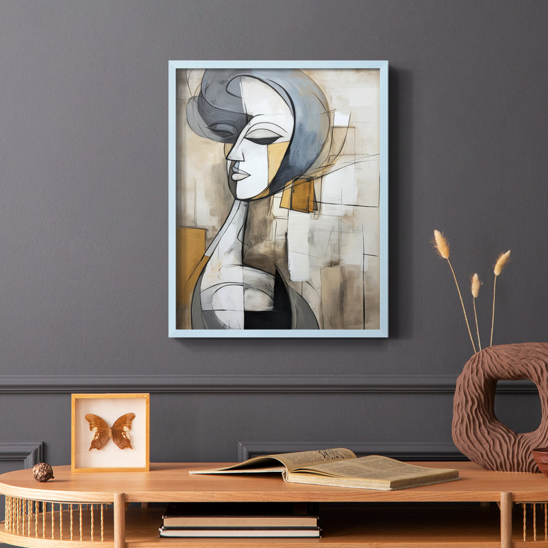 WOMEN Series Lxxix - reproduction encadrée de qualité supérieure - prête à être accrochée - aucun clou requis, Bleu