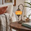 Lampe de table Boho, mosaïque turque, lampe de chevet bronze antique avec abat-jour en verre orange et ampoule E26 incluse