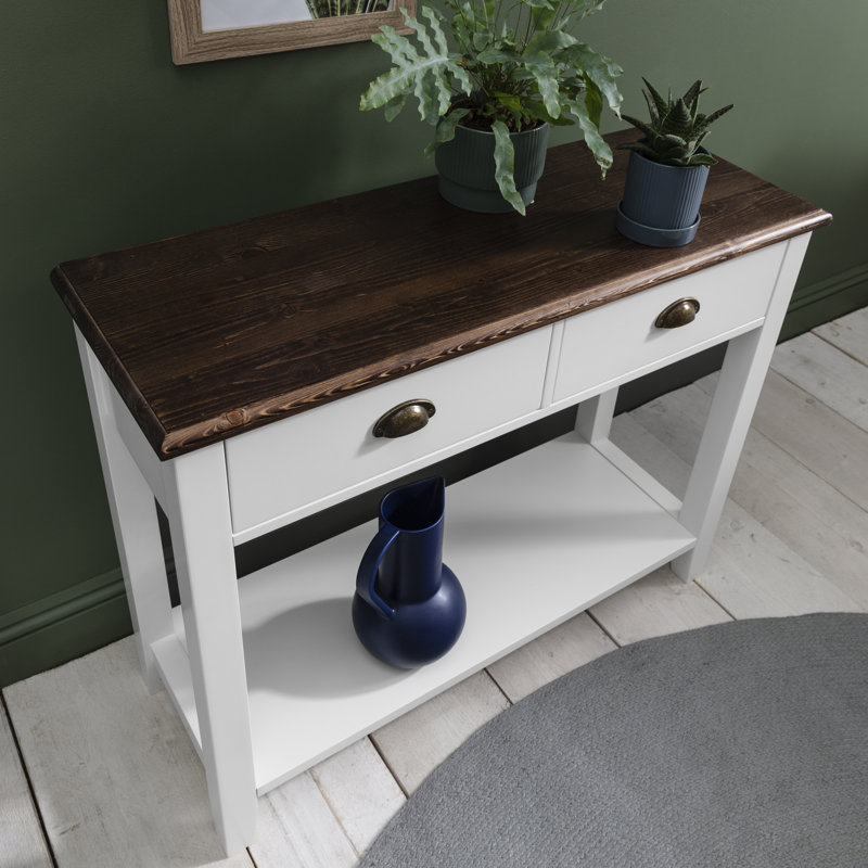 Hendrickson 97cm Solid Wood Console Table, White