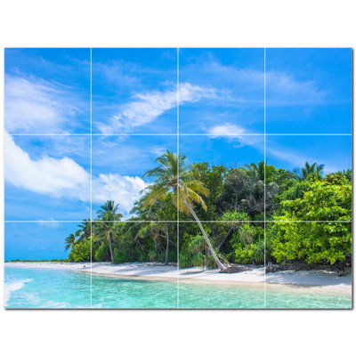 Murale en céramique satinée 8 "x 8" Beach Photo