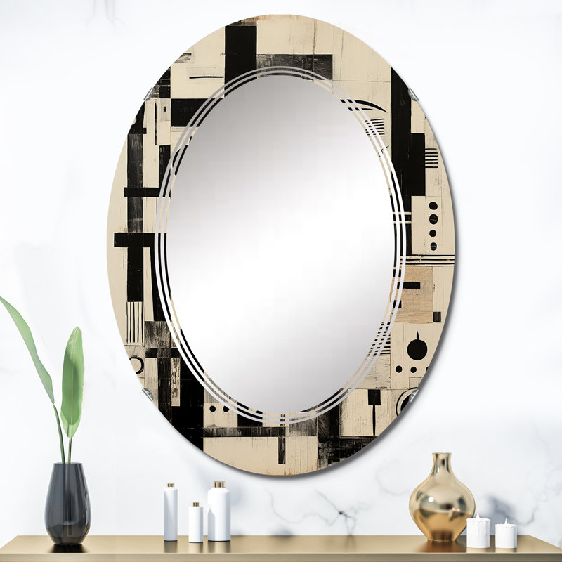 Zephra - Miroir mural moderne ovale, 36 po x 24 po