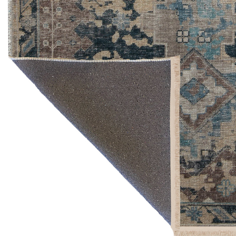 Tapis décoratif rétro multicolore clair, Rectangle 4 pi 7,12 po x 6 pi 6,74 po