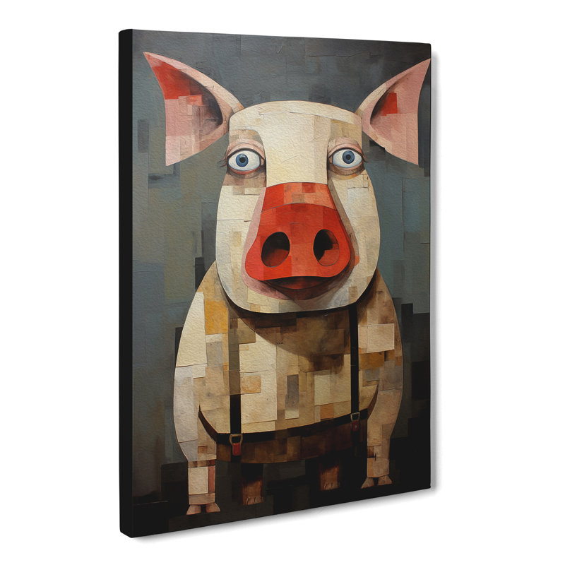 Pig Cubism - No Frame Print, 60cm H x 40cm W x 3cm D
