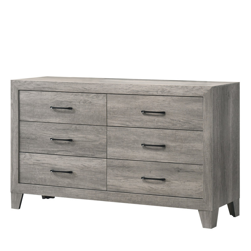Commode 6 tiroirs pour rangement latéral, Gris