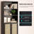 Tall Bookcase With Rattan Doors 5 Tier Storage Wood Shelves Large Bookshelf For Living Room Bedroom Home Office-1611875086