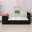 Lit convertible moderne avec lit gigogne auxiliaire, bureau ergonomique, lumière décorative à DEL et Interfaces USB intégrées-1855669293
