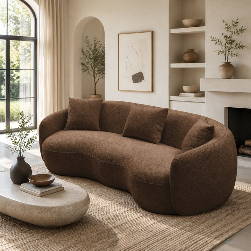 Canapé de salon Mid Mid Century Curved