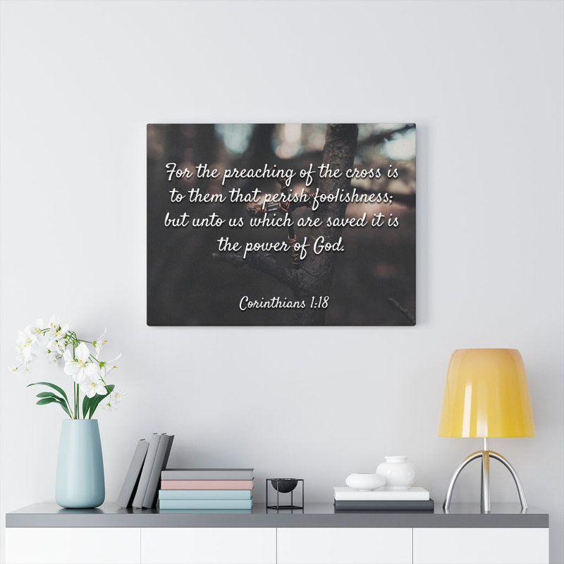 The Cross 1 Corinthians 1:18 - Wrapped Canvas Print, 30cm H x 41cm W
