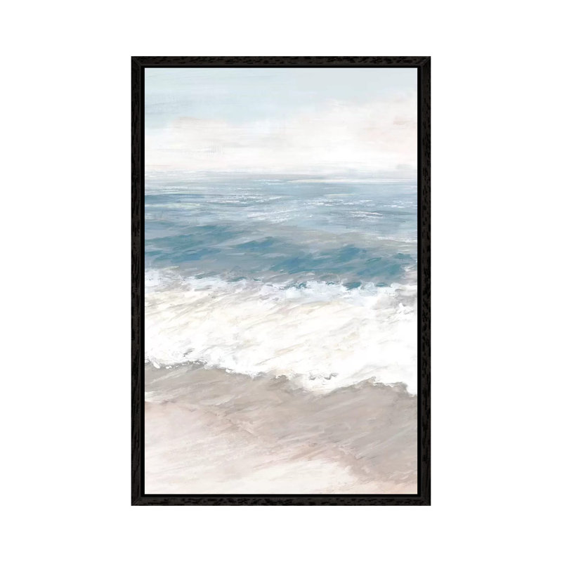 Warm Waves by Eva Watts - Painting on Canvas, 66.04cm H x 45.72cm W x 3.81cm D, Black Framed