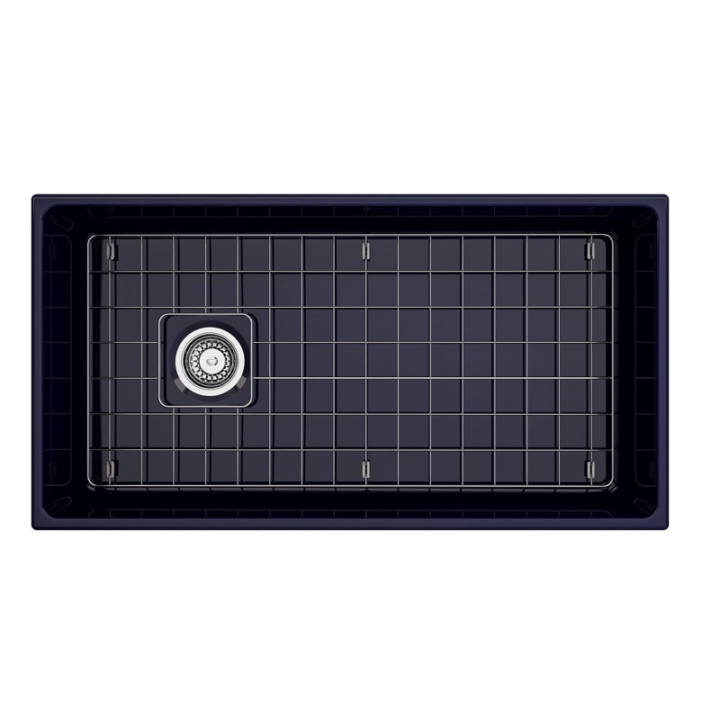 36'' L Farmhouse / Apron Fireclay Kitchen Sink, Sapphire Blue