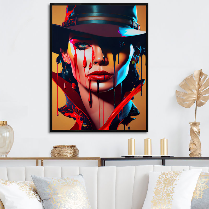 «Femelle Criminel Mastermind VI», impression sur toile, H 20 po x l 12 po x P 1 po, Toile avec cadre flottant noir