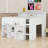 Versatile Modern Loft Bed Frame With Desk, Built-In Shelves And LED Lighting-1454259325