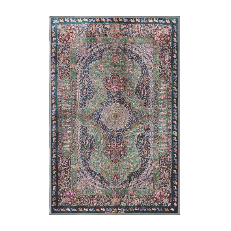 Tapis oriental multicolore tissé à la machine Oriental, Rectangle 2 pi x 4 pi