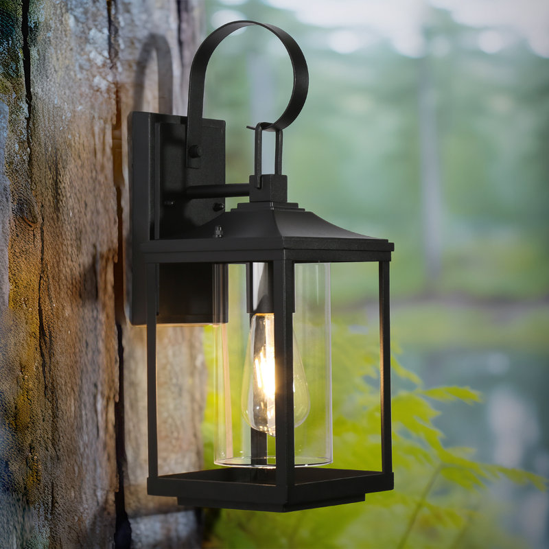 Emsley 17”H Black Outdoor Wall Light