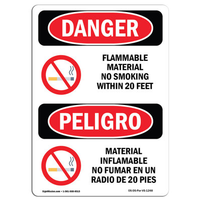 Flammable Material No Smoking Sign
