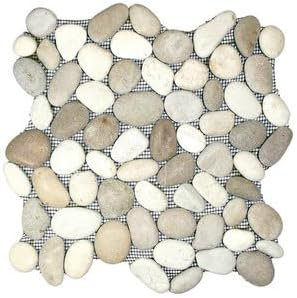 White Pentagon Marble Mosaic Tile 12 x 12 in Mesh-Backed Sheet (1 Sq Ft)