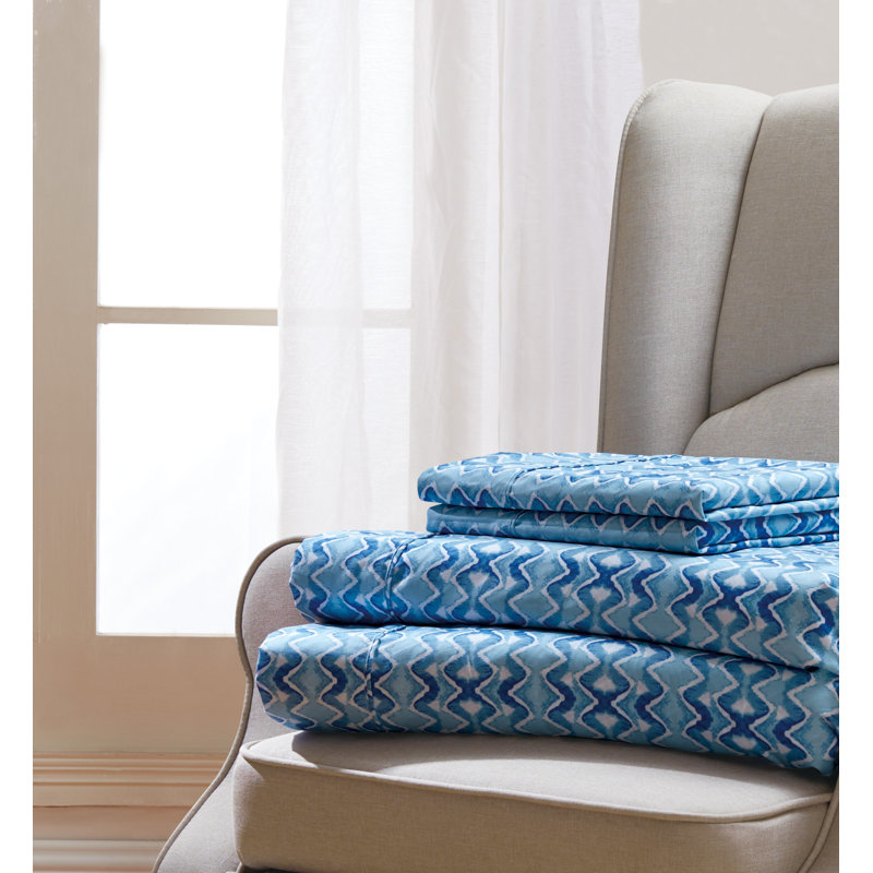Microfiber Chevron Sheet Set, Twin