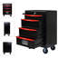 Metal 4 Tool Chest - 20" Bearing Slide Cabinet, Black&Red, Steel, 4 , Additional Storage Extra Tools Space Option
