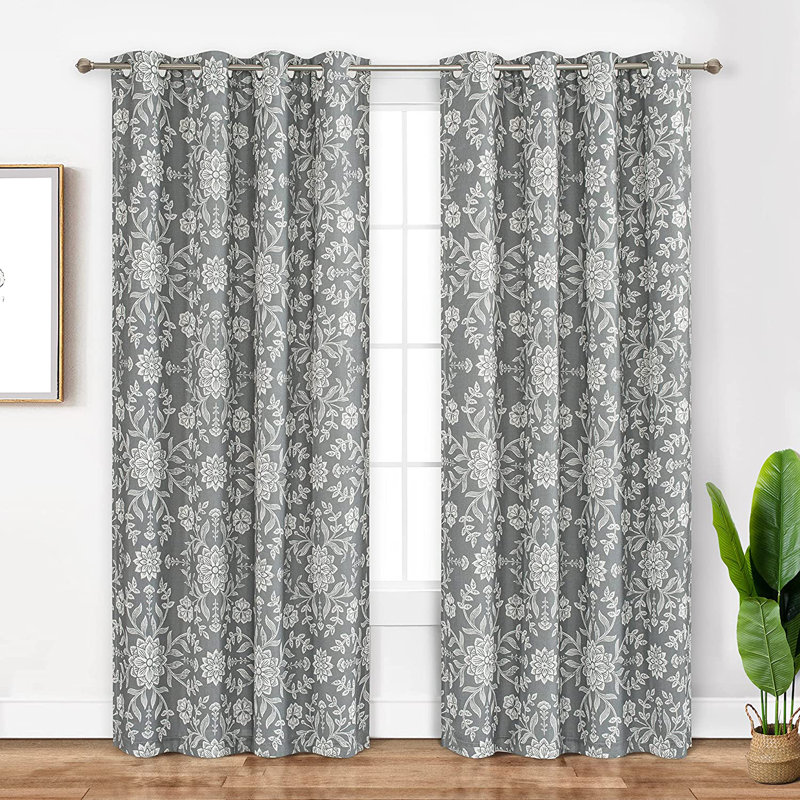 Twyla Blackout Curtain Pair, Gray Beige