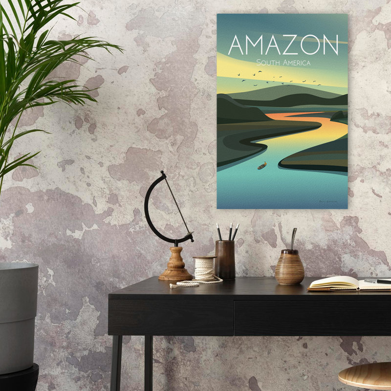 Amazon - Adventure Advertisements Amazon Amazon Rainforest Art, 24" H x 16" W