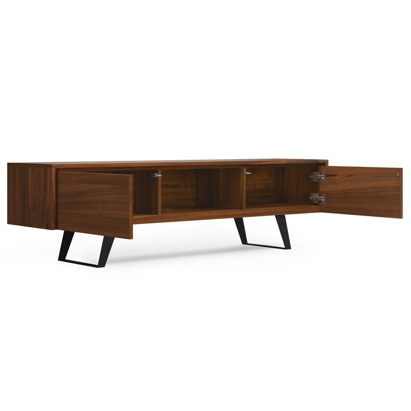 Lowry 72 Inch Walnut TV Media Stand with Cabinet